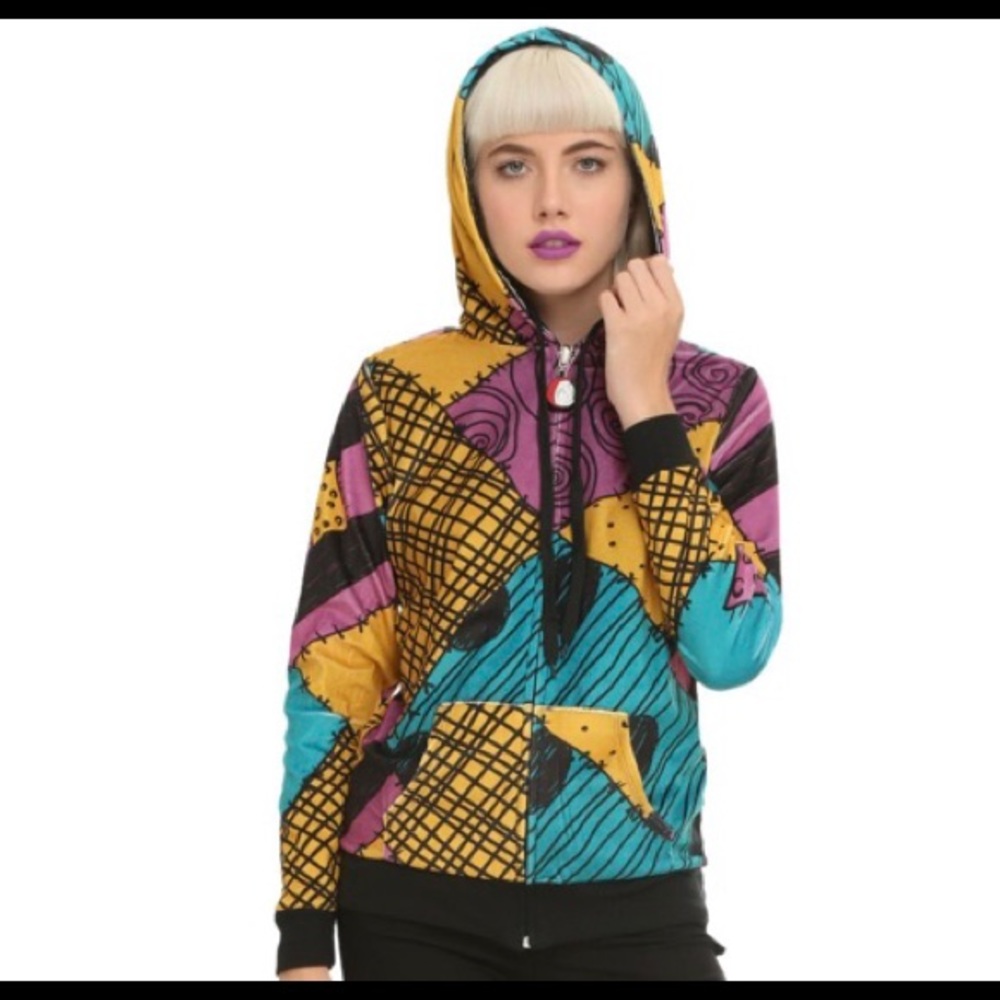 USED Nightmare Before Christmas Jack Sally Hoodie